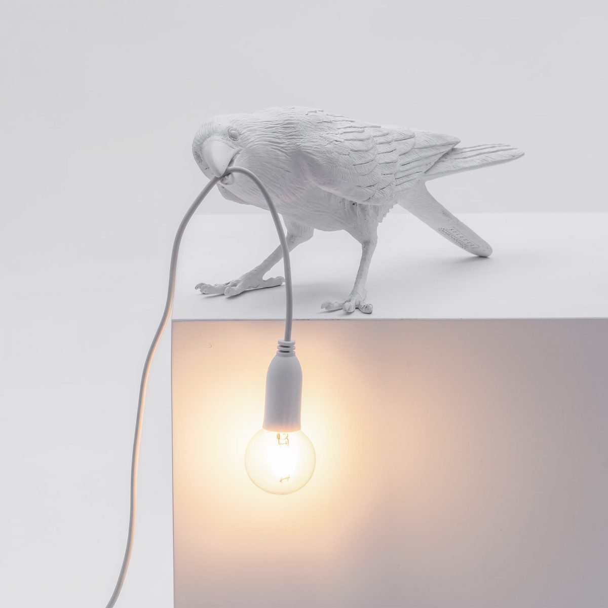 SELETTI Lampe Bird Playing Outdoor Blanc