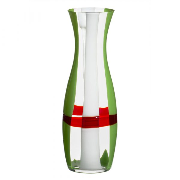 CARLO MORETTI Carafe/Vase en Cristal de Murano Vert-Rouge