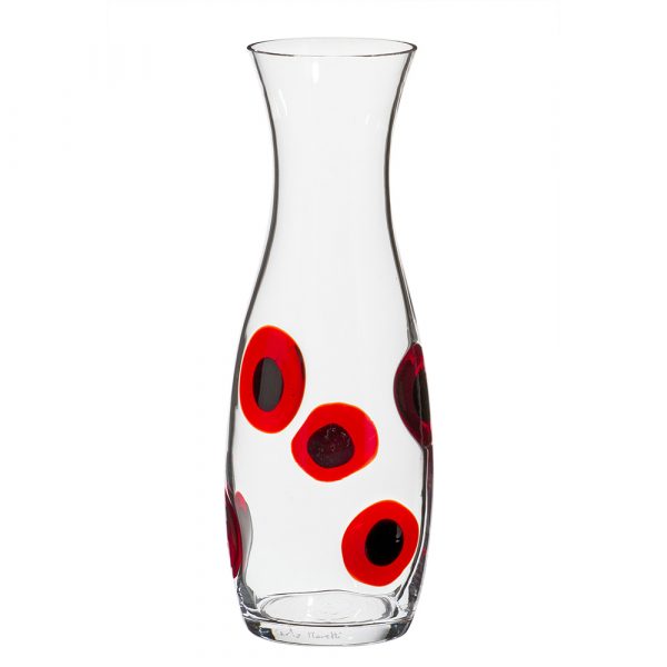 CARLO MORETTI Karaffe/Vase aus Muranokristall Rot-Schwarz