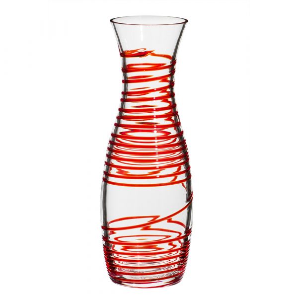 CARLO MORETTI Murano Crystal Spiral Decanter/Vase Red