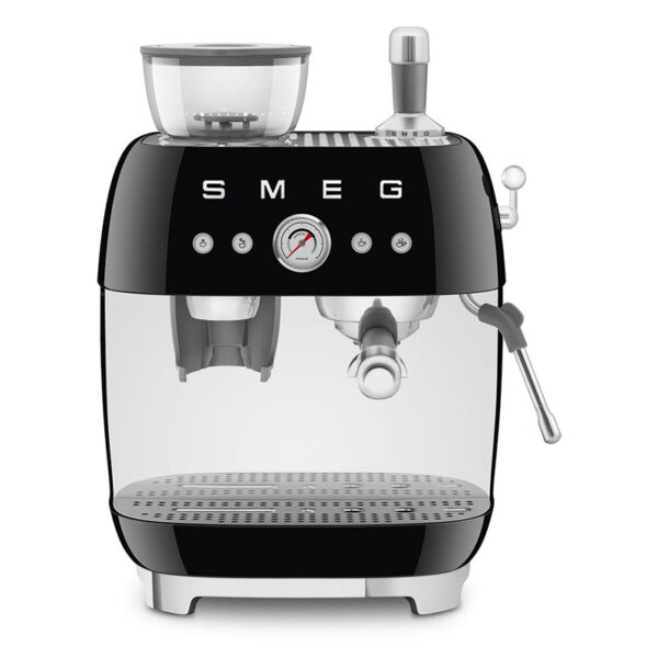 SMEG Manual Espresso Coffee Machine with Coffee Grinder Black