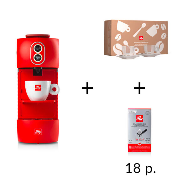 ILLY E.S.E. Kaffeepadmaschine Rot PROMO PACK